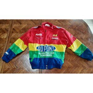 Vintage Official NASCAR Jeff Gordon DuPont Rainbow Jacket, Size Large